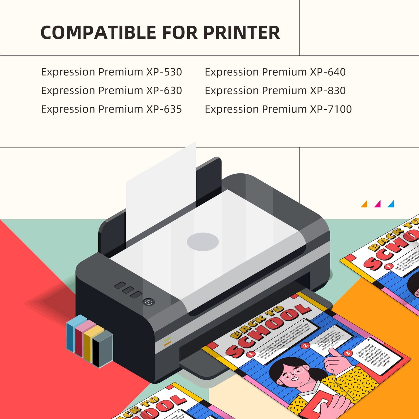 410XL Ink Cartridges for Epson 410 Ink Cartridges for XP-830 XP-640 XP-530 XP-630 XP-635 XP-7100 Printer Ink (5-Pack, 2 Black, 1 Cyan, 1 Magenta, 1 Yellow)