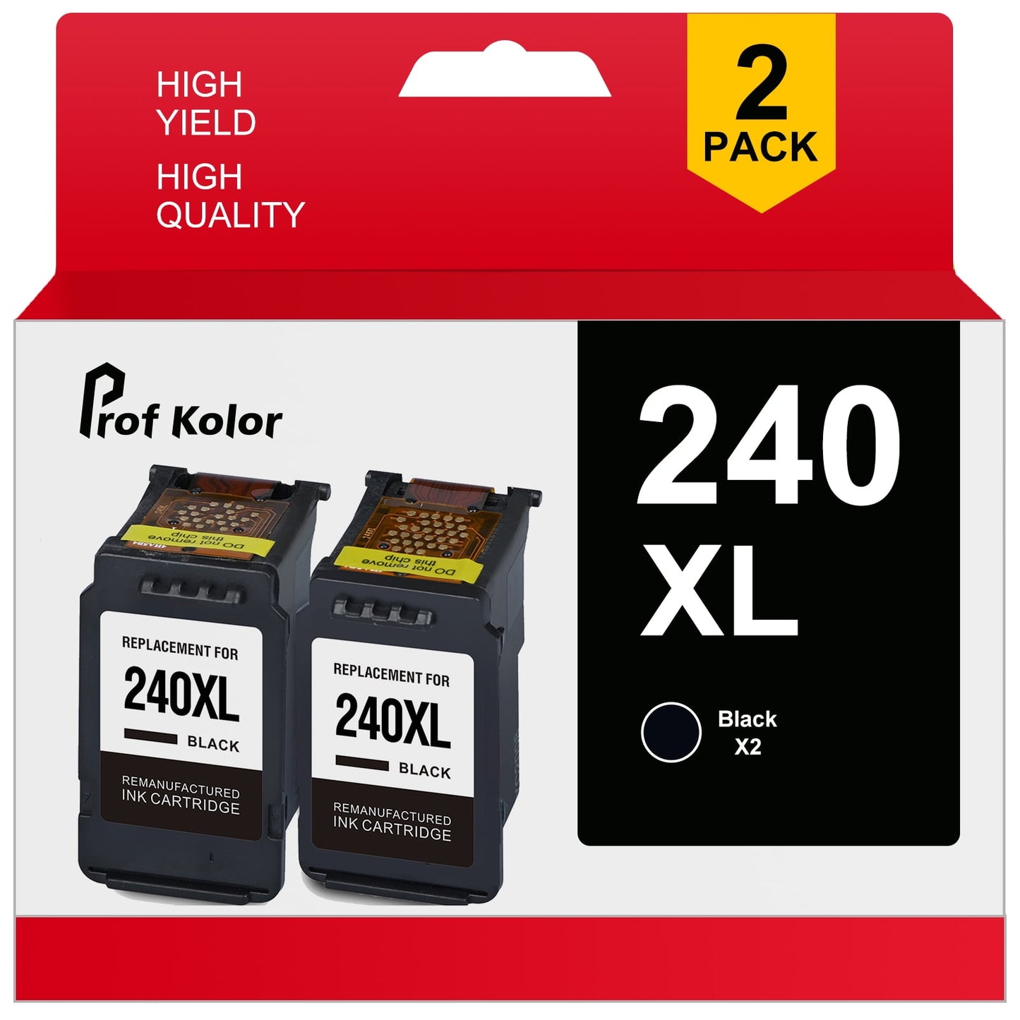 240XL Ink Cartridges for Canon 240 240XL Black Ink Cartridge for Canon Pixma MG3620 TS5120 MG2120 MG3520 MX452 MX512 MX532 MX472 (2 Black)