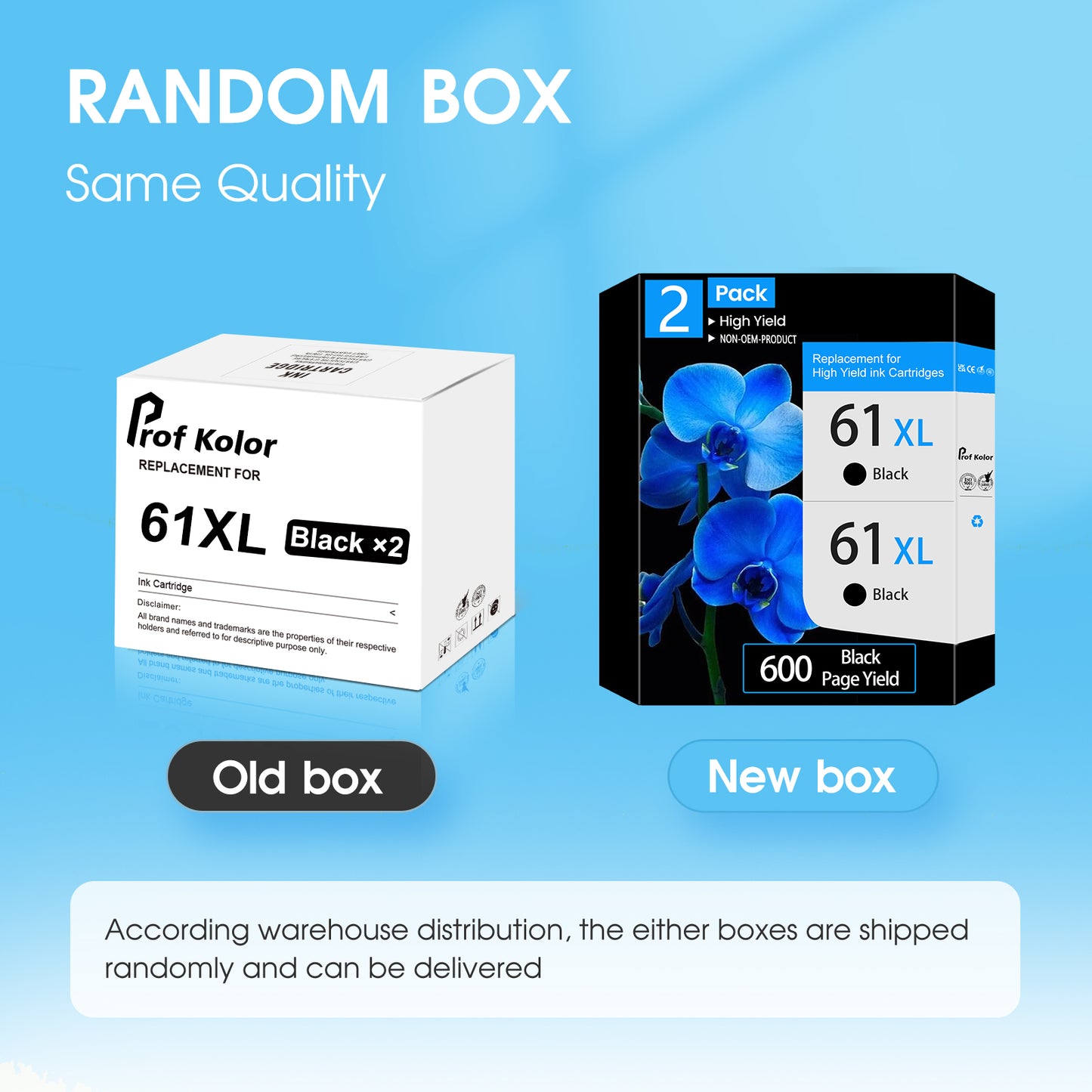 61 Ink Cartridges, for Printer Ink HP 61 Black, 2Pack