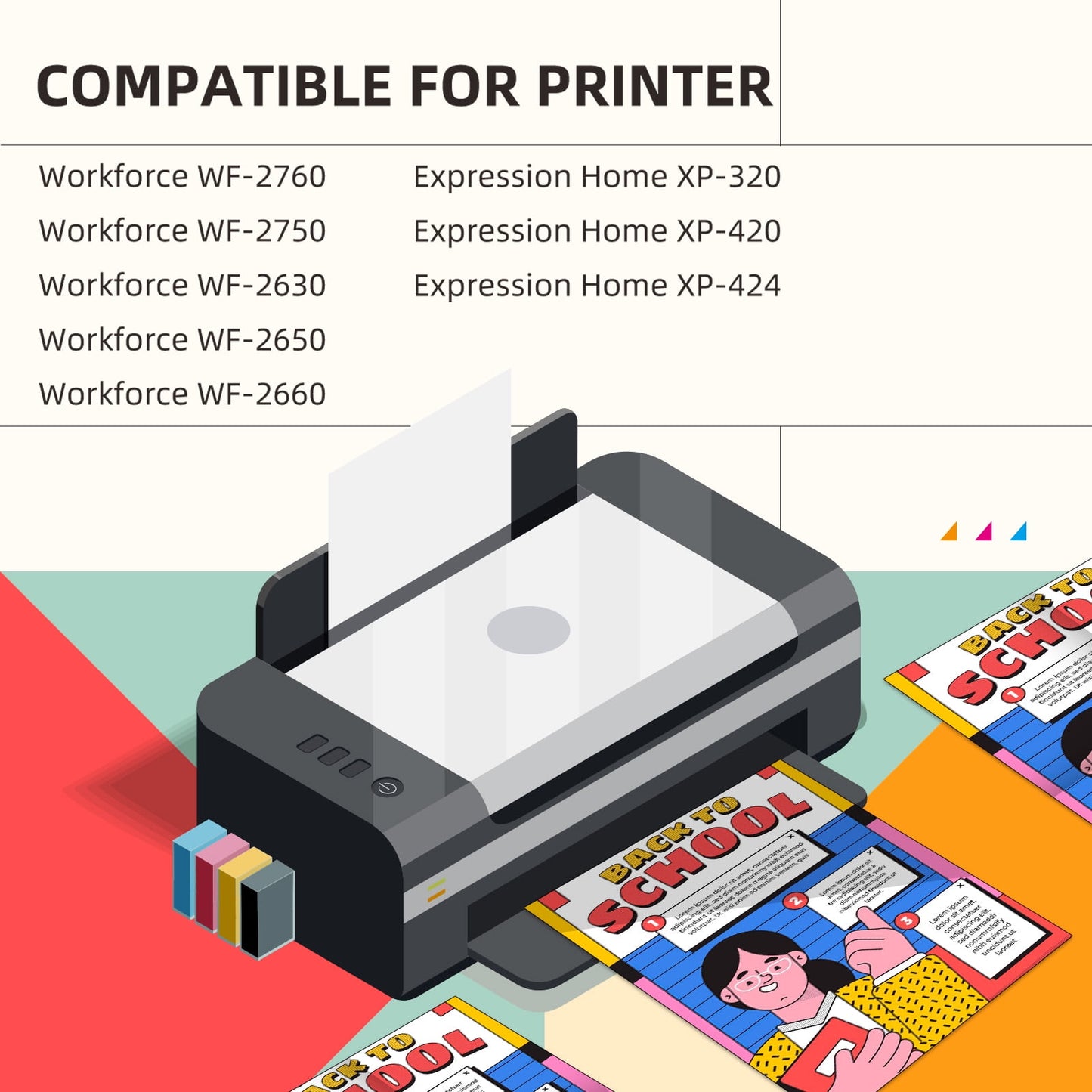 220XL Ink Cartridge for Epson 220XL 220 XL Ink Cartridges for Epson WF-2760 WF-2750 WF-2650 WF-2630 XP-420 XP-320 Printer(4-Pack,1 Black,1 Cyan,1 Magenta,1 Yellow)