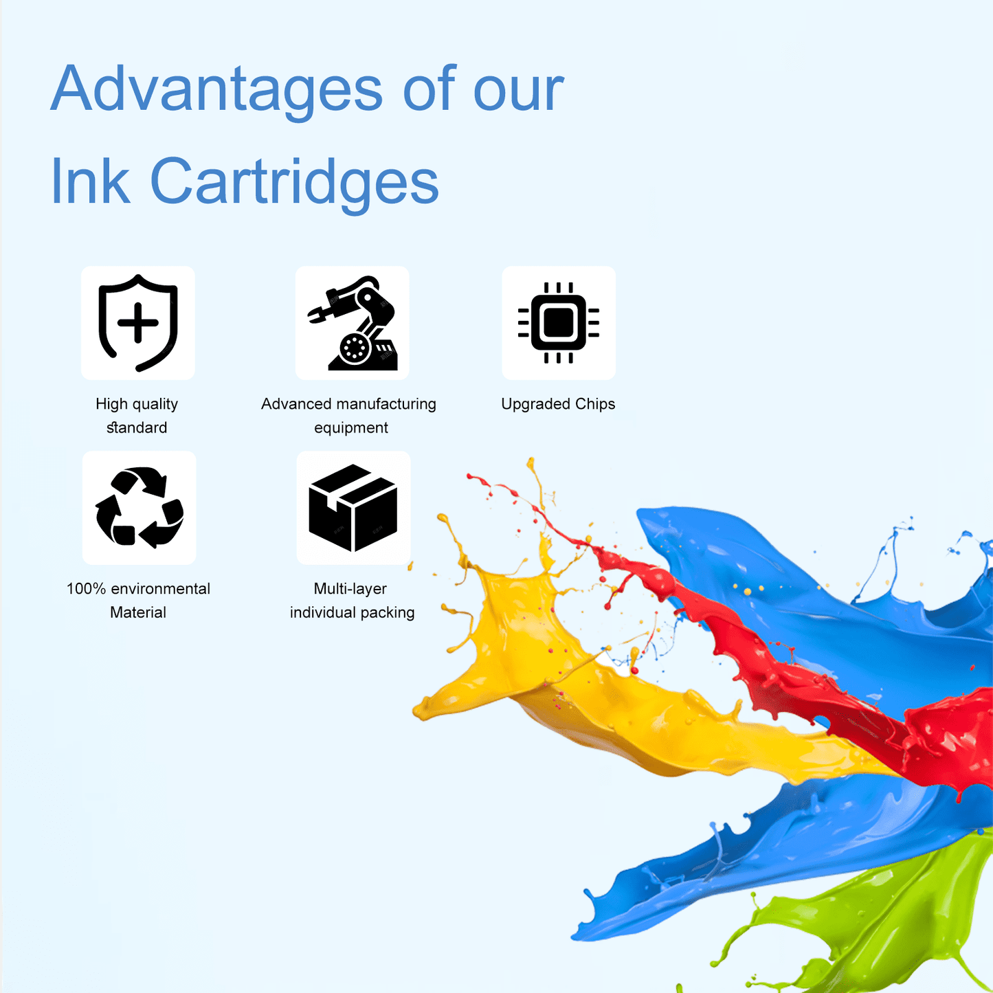 61XL Ink Cartridges for HP 61 Ink Cartridge for HP Envy 4500 5530 Deskjet 1000 1010 1510 2540 3050 Officejet 2620 4630 Printer Ink(2-Pack, Black, Tri-color)