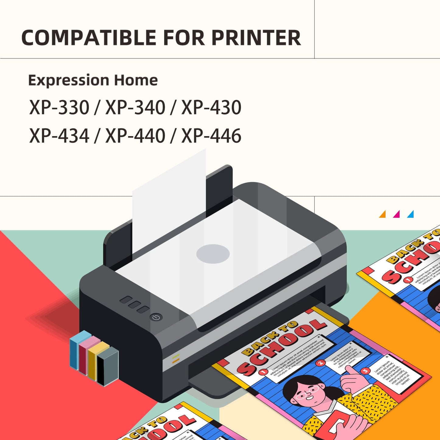 288XL Ink Cartridge for Epson XP-330 XP-430 XP-434 XP-446 XP-440 XP-340 Printer(5-Pack,2 Black,1 Cyan,1 Magenta,1 Yellow)