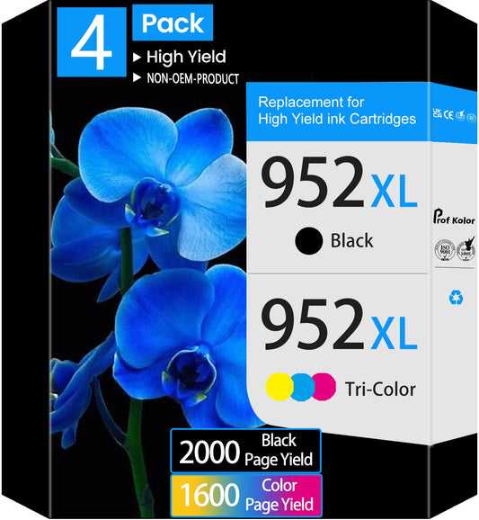 952 Ink Cartridges | for HP Ink 952 4 Pack (Black, Cyan, Magenta, Yellow)